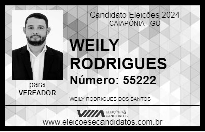 Candidato WEILY RODRIGUES 2024 - CAIAPÔNIA - Eleições