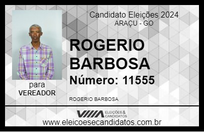 Candidato ROGERIO BARBOSA 2024 - ARAÇU - Eleições