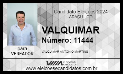 Candidato VALQUIMAR 2024 - ARAÇU - Eleições