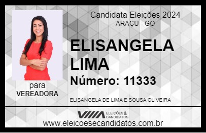 Candidato ELISANGELA LIMA 2024 - ARAÇU - Eleições