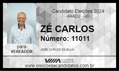 Candidato ZÉ CARLOS 2024 - ARAÇU - Eleições