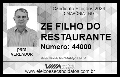 Candidato ZE FILHO DO RESTAURANTE 2024 - CAIAPÔNIA - Eleições