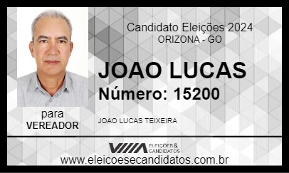 Candidato JOAO  LUCAS 2024 - ORIZONA - Eleições