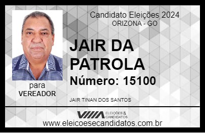 Candidato JAIR DA PATROLA 2024 - ORIZONA - Eleições