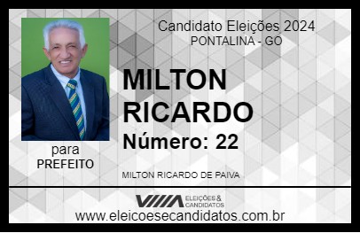 Candidato MILTON RICARDO 2024 - PONTALINA - Eleições