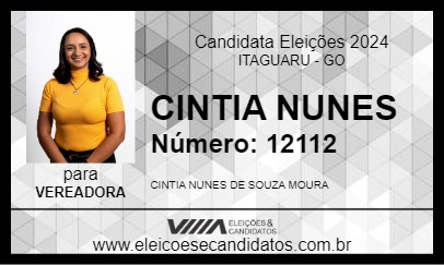 Candidato CINTIA NUNES 2024 - ITAGUARU - Eleições