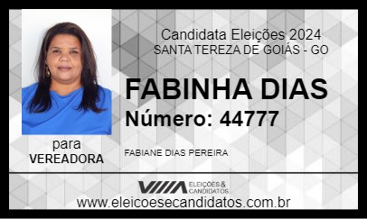 Candidato FABINHA DIAS 2024 - SANTA TEREZA DE GOIÁS - Eleições