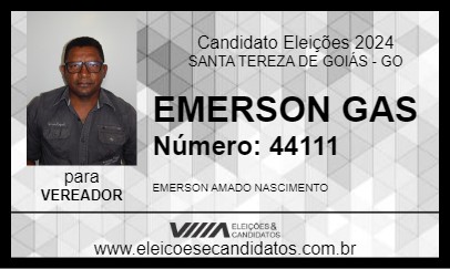 Candidato EMERSON GAS 2024 - SANTA TEREZA DE GOIÁS - Eleições