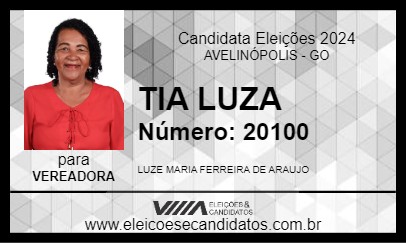 Candidato TIA LUZA 2024 - AVELINÓPOLIS - Eleições