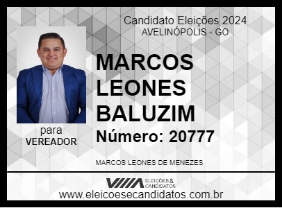 Candidato MARCOS LEONES BALUZIM 2024 - AVELINÓPOLIS - Eleições