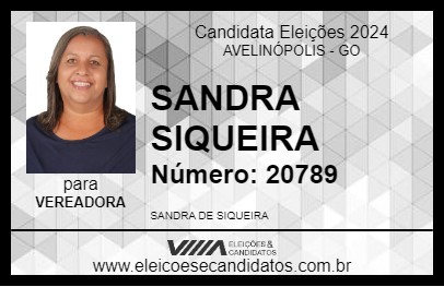 Candidato SANDRA SIQUEIRA 2024 - AVELINÓPOLIS - Eleições