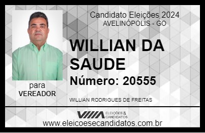 Candidato WILLIAN DA SAUDE 2024 - AVELINÓPOLIS - Eleições