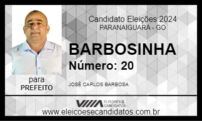 Candidato BARBOSINHA 2024 - PARANAIGUARA - Eleições