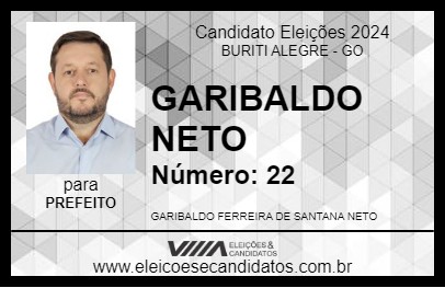 Candidato GARIBALDO NETO 2024 - BURITI ALEGRE - Eleições