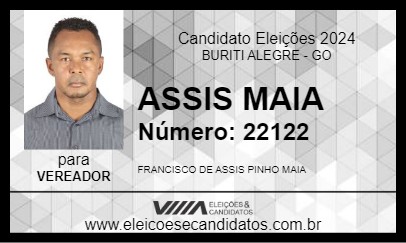 Candidato ASSIS MAIA 2024 - BURITI ALEGRE - Eleições