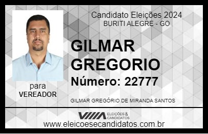 Candidato GILMAR GREGORIO 2024 - BURITI ALEGRE - Eleições