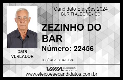 Candidato ZEZINHO DO BAR 2024 - BURITI ALEGRE - Eleições