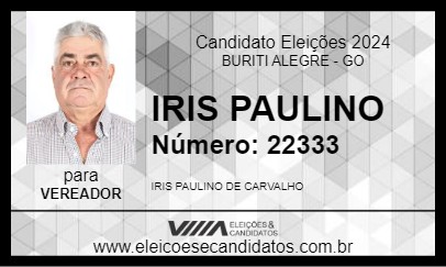 Candidato IRIS PAULINO 2024 - BURITI ALEGRE - Eleições