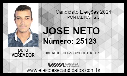 Candidato JOSE NETO 2024 - PONTALINA - Eleições