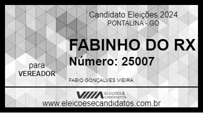 Candidato FABINHO DO RX 2024 - PONTALINA - Eleições