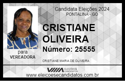 Candidato CRISTIANE OLIVEIRA 2024 - PONTALINA - Eleições