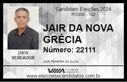 Candidato JAIR DA NOVA GRÉCIA 2024 - POSSE - Eleições