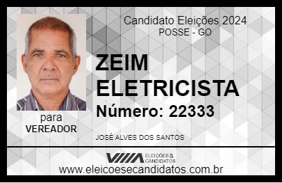 Candidato ZEIM ELETRICISTA 2024 - POSSE - Eleições