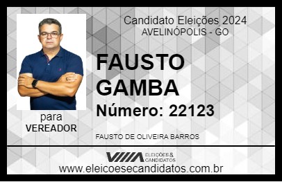 Candidato FAUSTO GAMBA 2024 - AVELINÓPOLIS - Eleições