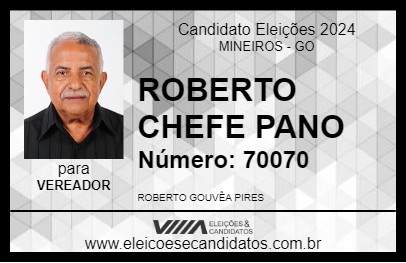 Candidato ROBERTO  CHEFE PANO 2024 - MINEIROS - Eleições