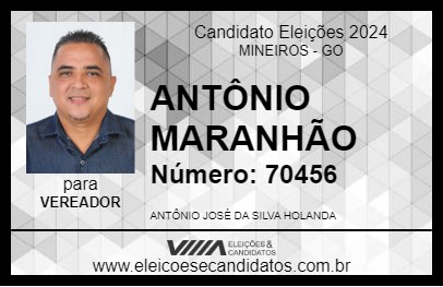 Candidato ANTÔNIO MARANHÃO 2024 - MINEIROS - Eleições