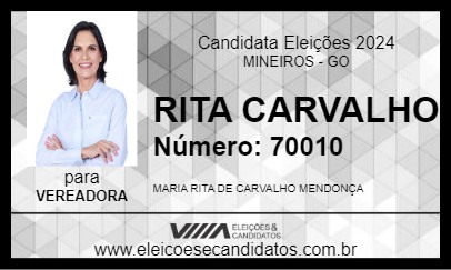 Candidato RITA CARVALHO 2024 - MINEIROS - Eleições