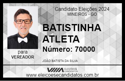 Candidato BATISTINHA ATLETA 2024 - MINEIROS - Eleições