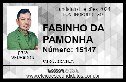 Candidato FABINHO DA PAMONHA 2024 - BONFINÓPOLIS - Eleições