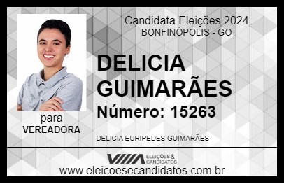 Candidato DELICIA GUIMARÃES 2024 - BONFINÓPOLIS - Eleições