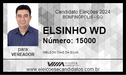 Candidato ELSINHO WD 2024 - BONFINÓPOLIS - Eleições