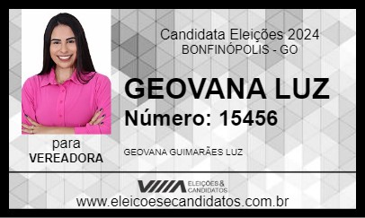 Candidato GEOVANA LUZ 2024 - BONFINÓPOLIS - Eleições