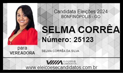 Candidato SELMA CORRÊA 2024 - BONFINÓPOLIS - Eleições