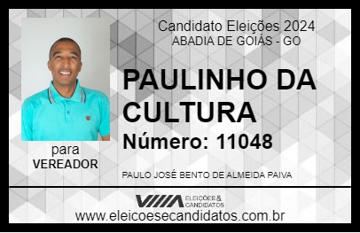 Candidato PAULINHO DA CULTURA 2024 - ABADIA DE GOIÁS - Eleições