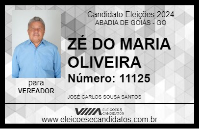 Candidato ZÉ DO MARIA OLIVEIRA 2024 - ABADIA DE GOIÁS - Eleições