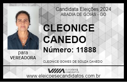 Candidato CLEONICE CANEDO 2024 - ABADIA DE GOIÁS - Eleições