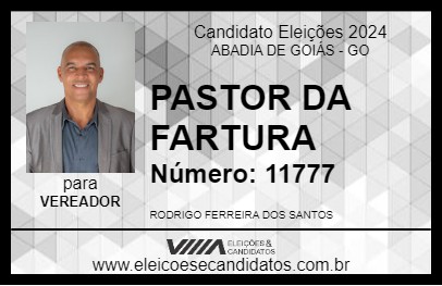 Candidato PASTOR DA FARTURA 2024 - ABADIA DE GOIÁS - Eleições