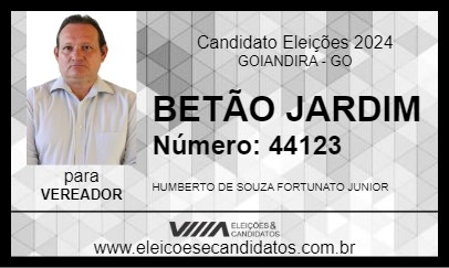 Candidato BETÃO JARDIM 2024 - GOIANDIRA - Eleições