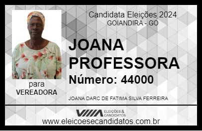 Candidato JOANA PROFESSORA 2024 - GOIANDIRA - Eleições