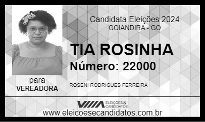 Candidato TIA ROSINHA 2024 - GOIANDIRA - Eleições