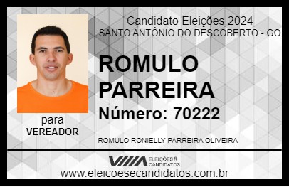 Candidato ROMULO PARREIRA 2024 - SANTO ANTÔNIO DO DESCOBERTO - Eleições