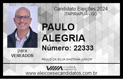 Candidato PAULO ALEGRIA 2024 - ITAPIRAPUÃ - Eleições