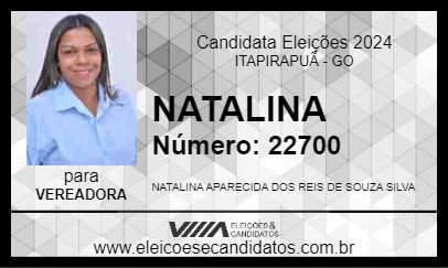 Candidato NATALINA 2024 - ITAPIRAPUÃ - Eleições