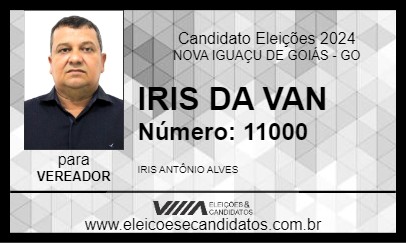 Candidato IRIS DA VAN 2024 - NOVA IGUAÇU DE GOIÁS - Eleições