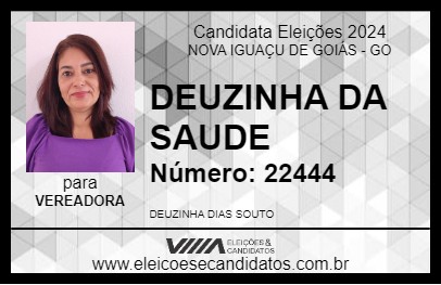 Candidato DEUZINHA DA SAUDE 2024 - NOVA IGUAÇU DE GOIÁS - Eleições