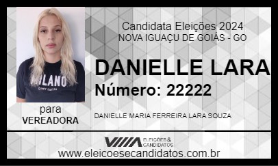 Candidato DANIELLE LARA 2024 - NOVA IGUAÇU DE GOIÁS - Eleições